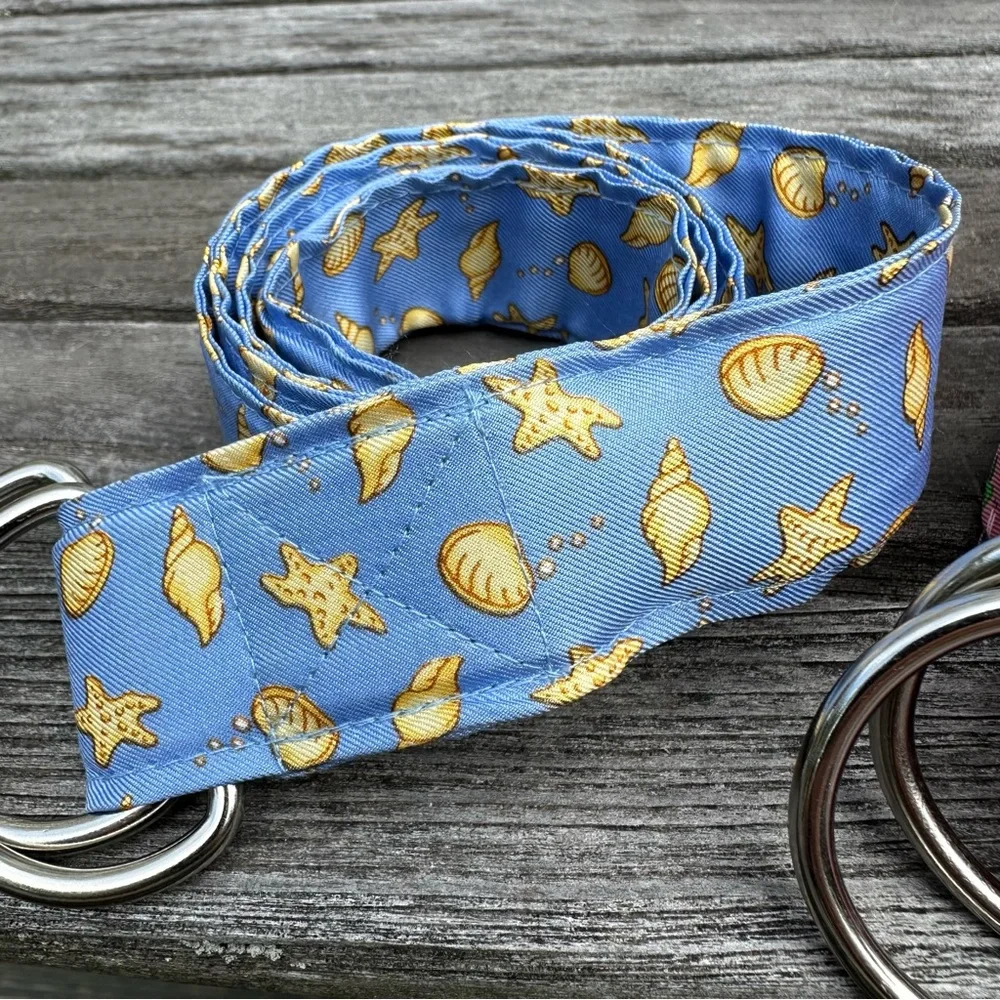 Pink and Blue Fabric Double-Ring Belts - Women Accessories